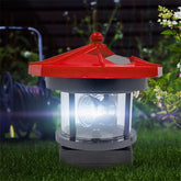 Solar Lights Lighthouse Lawn Light Plastic LED 360-degree Rotating-TI00852-Veeddydropshipping
